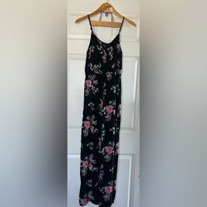 Atmosphere Black VNeck Adjustable Strap Floral Long Pant Jumpsuit Size 6 NWOT